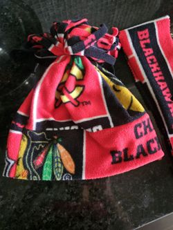 Matching Mommy And Me Blackhawks Hat And Scarf