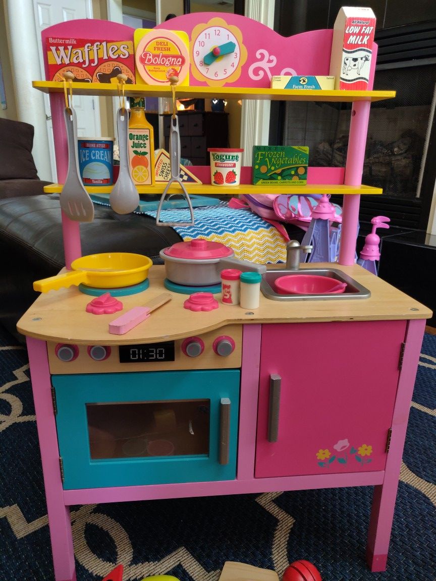 All wood children's kitchen play set