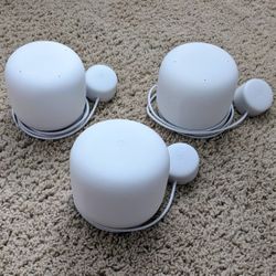 Google Nest H2D WiFi internet router with two H2E home mesh network access point range extenders