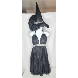 Women's Glamour Witch Costume Size L (Dress + Hat)