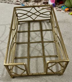 Gold Tissue/Guest Towel Holder/Desktop Organizer