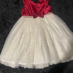 Red n Pearl White dress 
