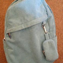 Ladies Corduroy Backpack With Coin Purse 