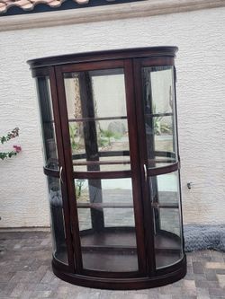 Curved Glass Curio Cabinet
