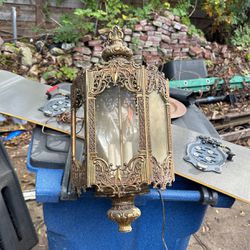 Antique Brass Hanging Lamp Light