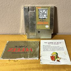 The Legend of Zelda with manual and secret map for NES