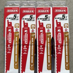 Diablo - 6” Bimetal Recip Blades For Wood - 25-Packs