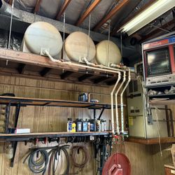 SET OF 7  PLASTIC  STORAGE TANKS .  GREAT FOR A MECHANIC SHOP. BUYER MUST DISASSEMBLE, PICKUP AND DELIVER. $ $50.00  OR BEST OFFER.