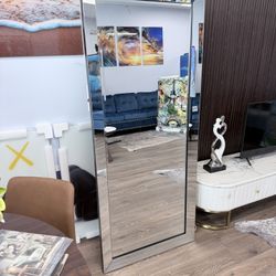 Beveled Edge Tall Floor Mirror 