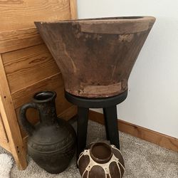 Large Antique Wood Bowl