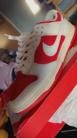Low red and white dunks