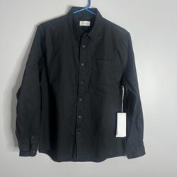 Saturdays NYC Crosby Twill Button Down Shirt Mens Small Black