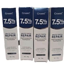 4pk Croent 7.5% nHAP White Tooth Stain Repair Hydroxyapatite Toothpaste 16hr