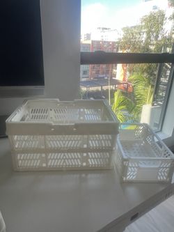 Urban Outfitter Crater Foldable Storage Boxes 3 Large 2 Small