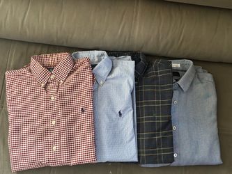 Lot of 4 Men's Long Sleeve Button-Down Shirts