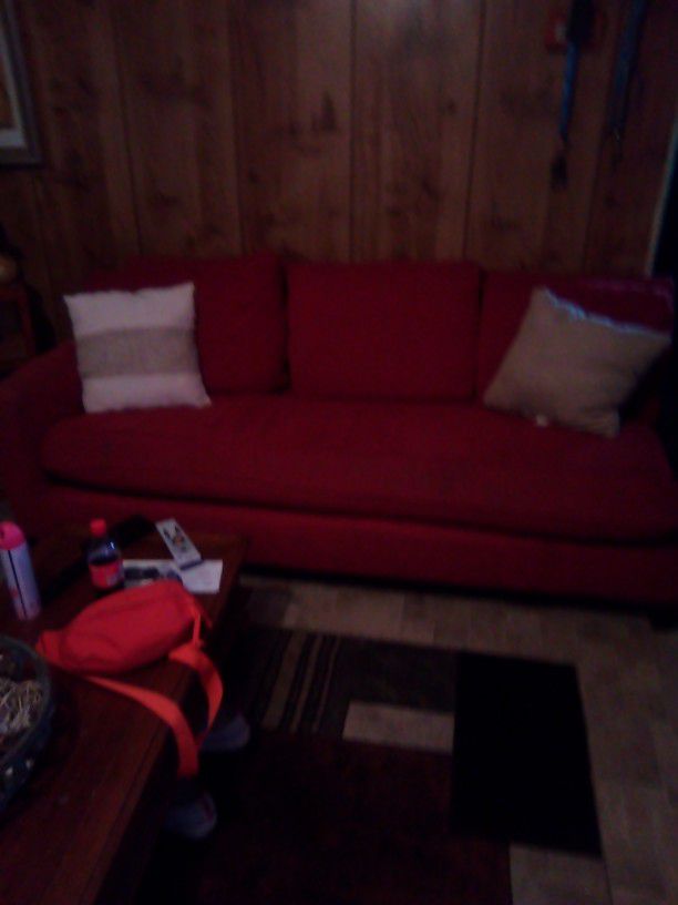 Red Couch And Another Side Piece Goes With