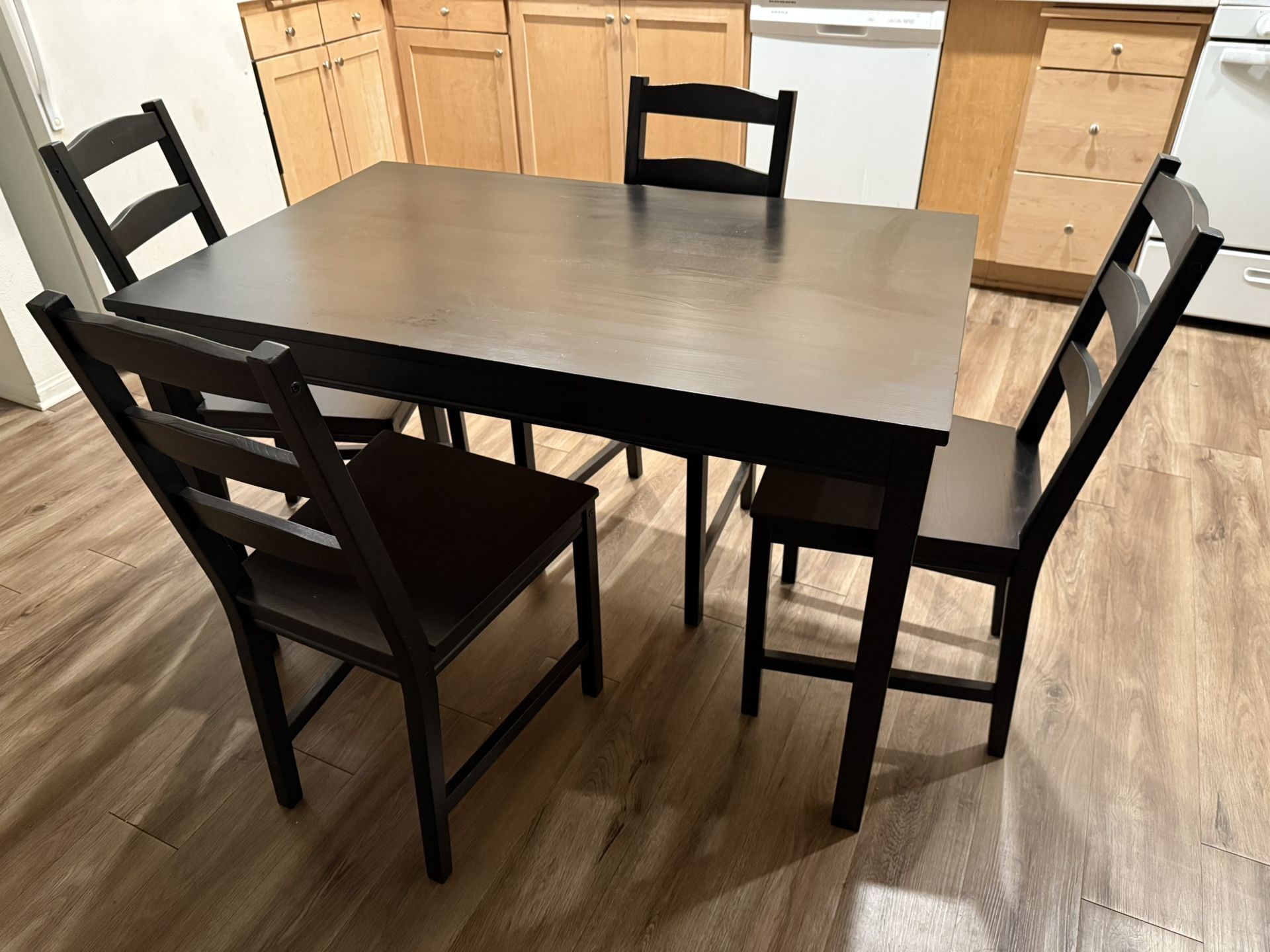 5 Piece Black dining Set For Sale
