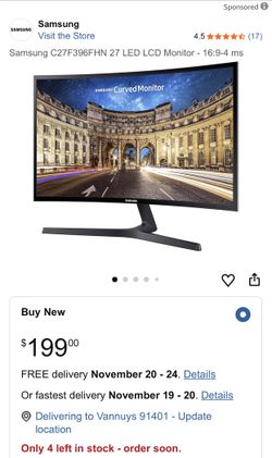 Two Samsung 27” Curved Monitors 