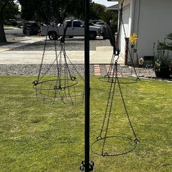 Vintage Wrought Iron 4 Hanging Plant Stand