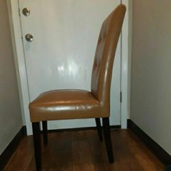 3 Pier 1 Faux Leather Chairs & 47-in Bench