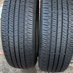 2– TIRES 225/60R18 DUNLOP GRANDTREK, DOT 2024, , NO PATCHES , ABOUT 90-95 % TREADS 