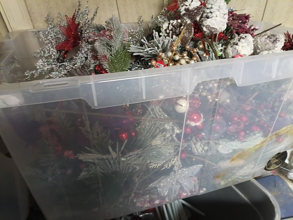 2 Totes Of Christmas Decorations / Arts & Crafts