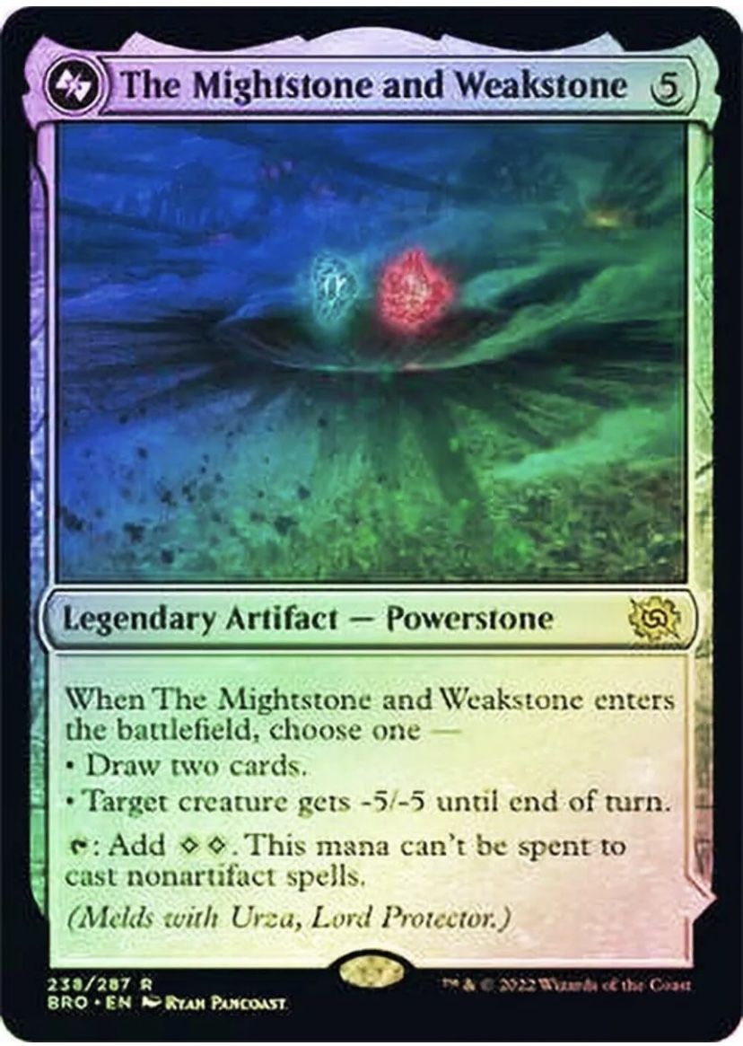 MTG FOIL The Mightstone and Weakstone (Bottom) – The Brothers' War Card # 238