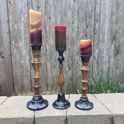 3 Pillar Candle Stands 