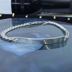 $200 Silver Cuban ID Link Bracelet