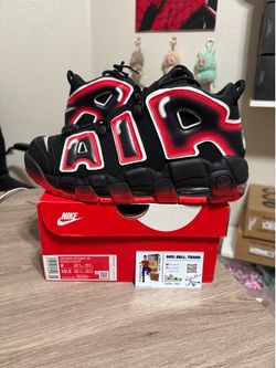 Size 9 - Nike Air More Uptempo '96 Black White Laser Crimson Red Bred