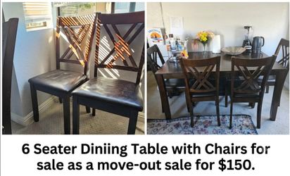 Wooden dining table with 06 chairs
