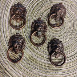 Brass Lion head Drawer Pulls