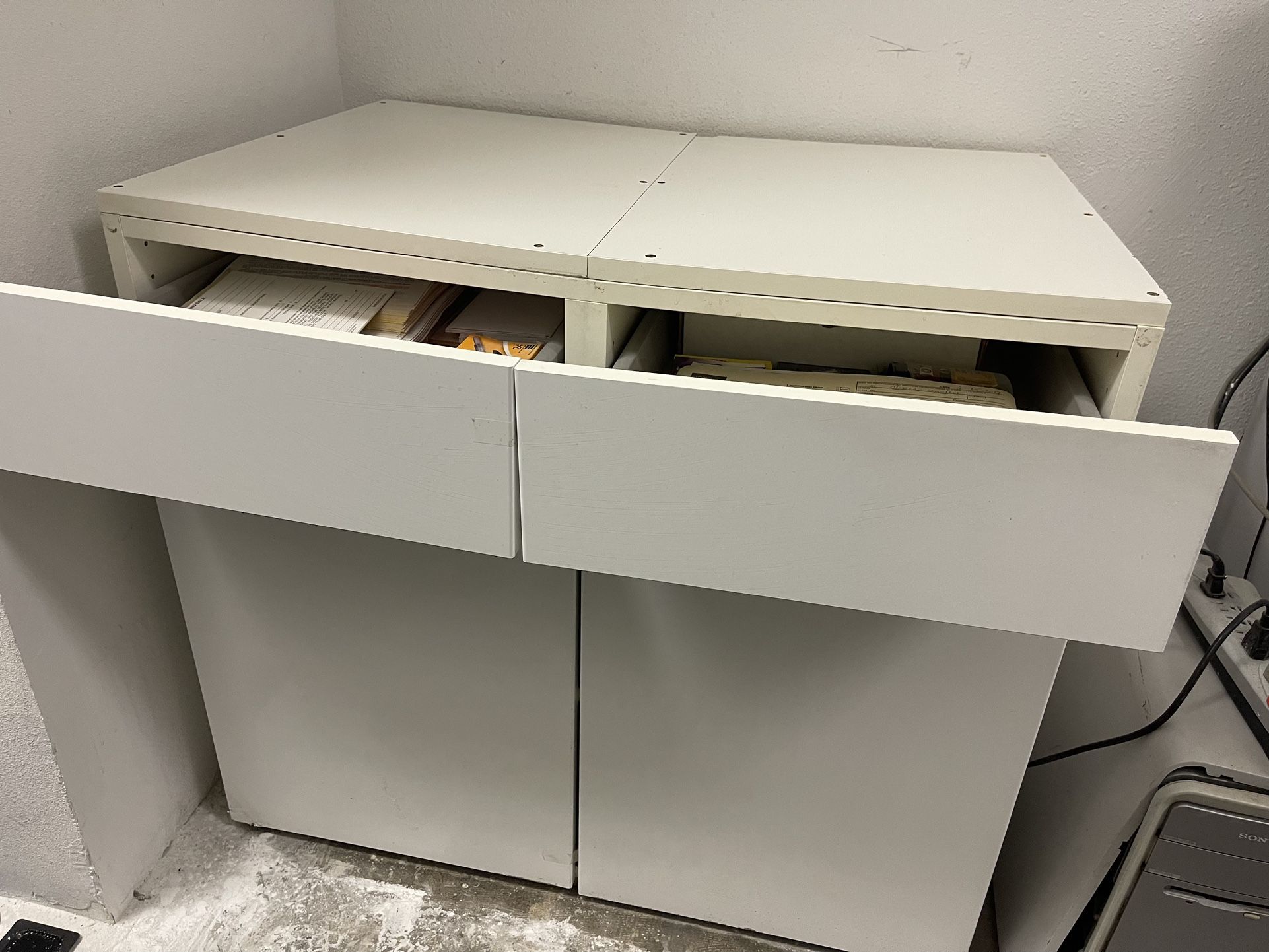 Kitchen Cabinet Or Storage Cabinet 4 Drawers  White 