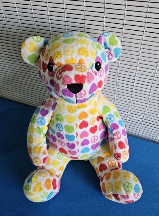 Rare Find! Beeposh Melissa & Doug Groovy Peace Hope Teddy Bear Plush