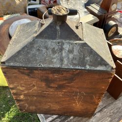 Vintage Early 1900s Oil Can in Wooden Box NY