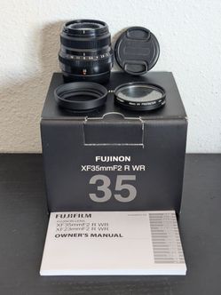 FUJIFILM XF 35mm f/2 R WR Lens + Box + Manual
