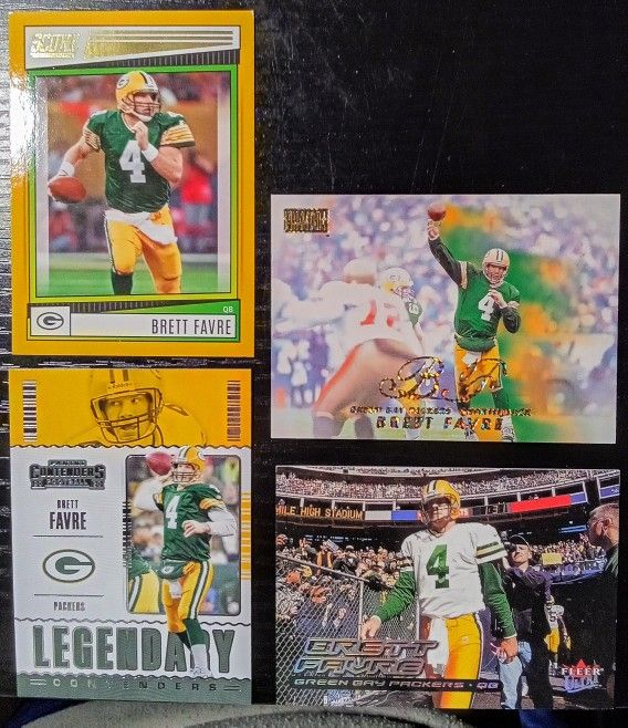 Brett Favre 4 Card Lot- Featuring an Insert and Parallel