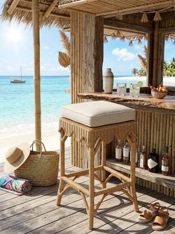 29.5 in. Honey Rattan Bar Stool