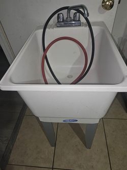 Portable sink with hoses