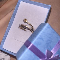  18k Gold Played Luxury Ring In Gift Box 