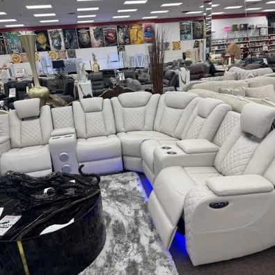 Power Reclining Sectional With USB Audio Adjustable Headset