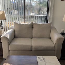 Beige Loveseat – Excellent Condition - Clean & Comfy 