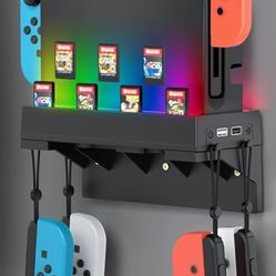 RGB Switch Wall Mount for Nintendo Switch/OLED 7 Light Modes 2 USB 3.0 Ports Box Damage. Missing mounting screws & hardware. RGB Switch Wall Mount for
