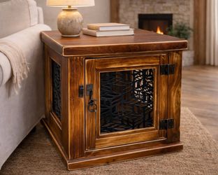 Rustic 24 inch Pet kennel and Console