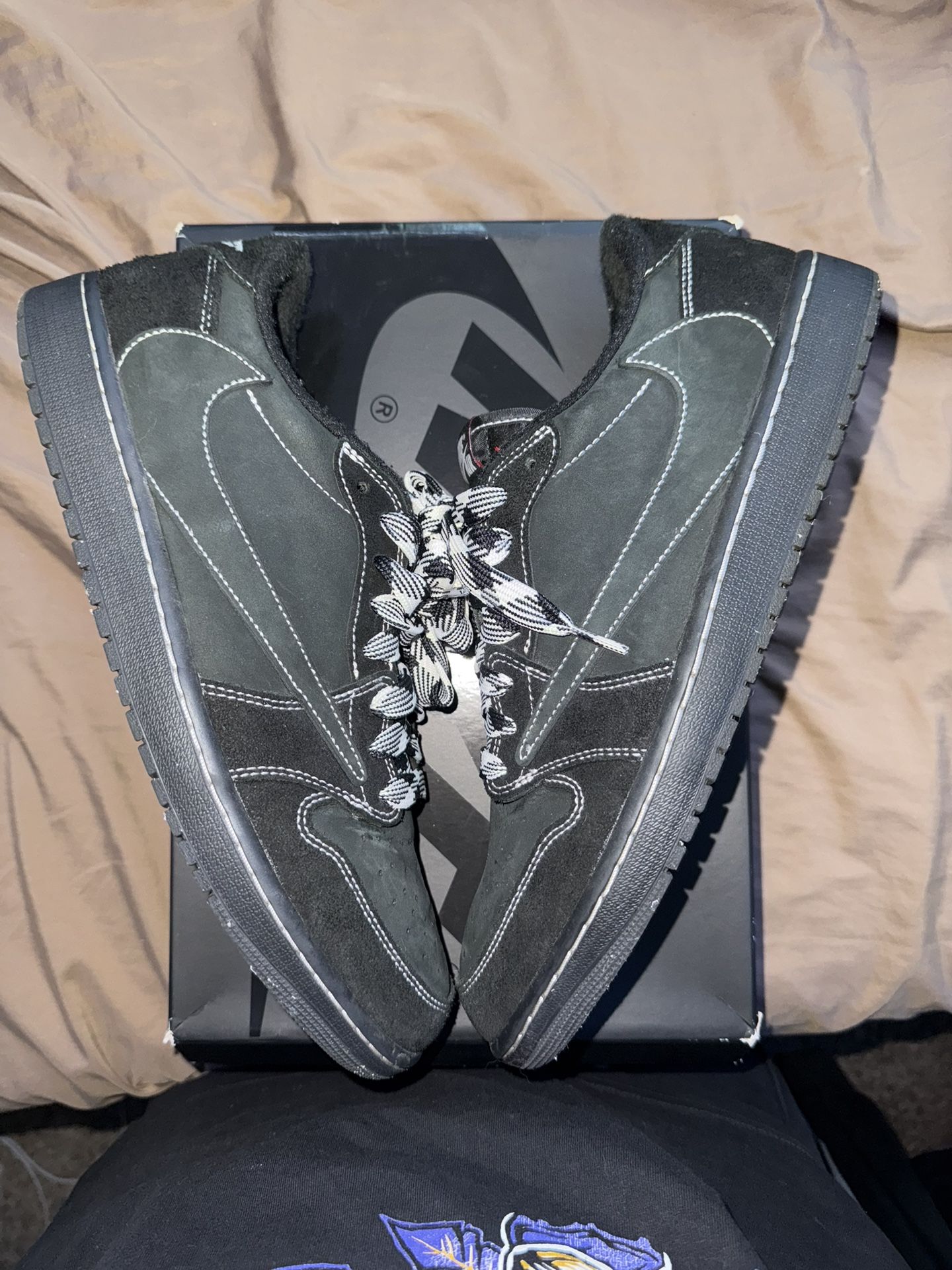 Men’s Jordan 1 Low Black Phantom Size 12