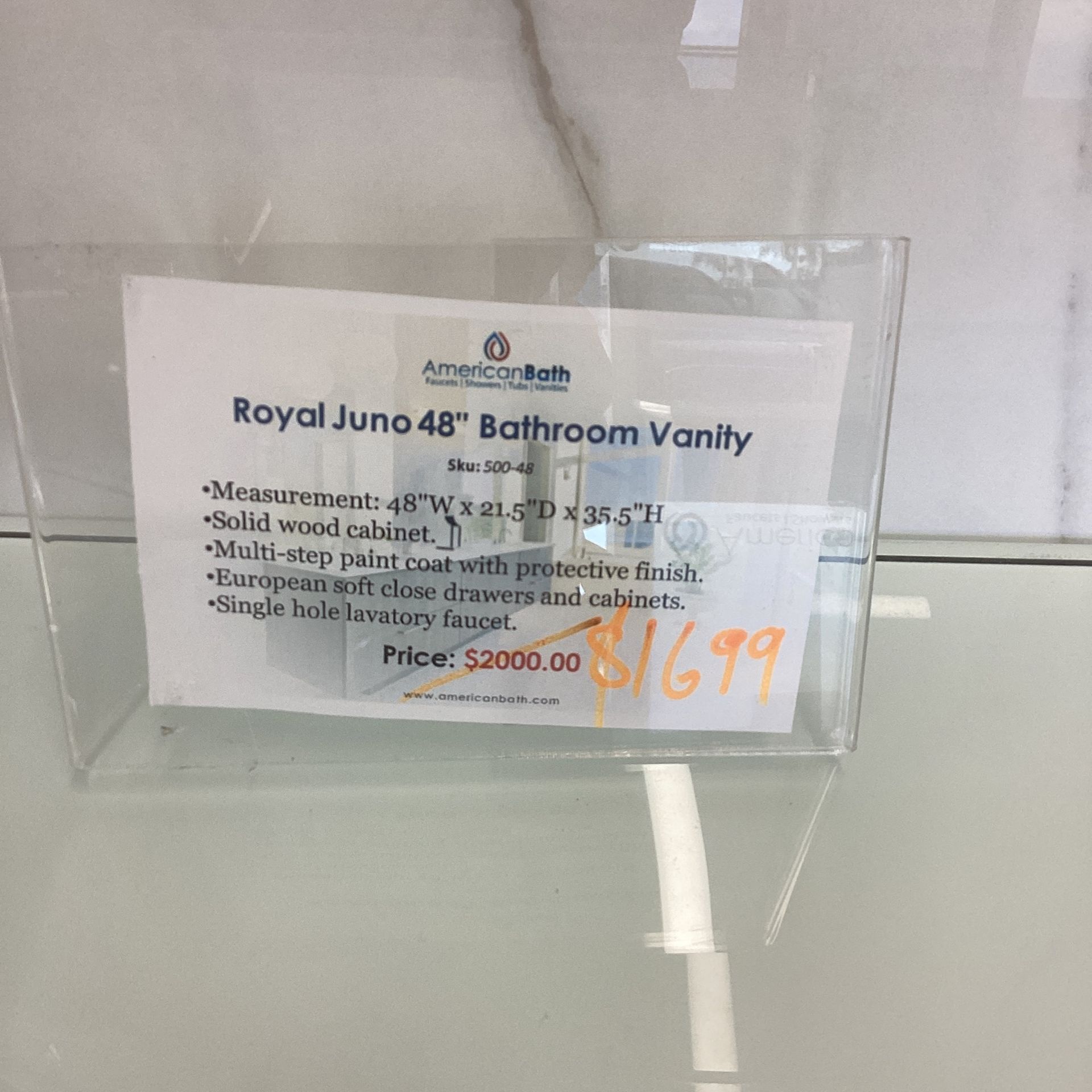 Royal Juno 48” Solid Wood Cabinets Soft Close Doors Available In Our Showroom Today!!!!