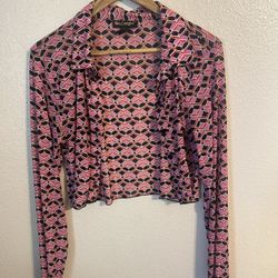 Y2K Geometric Blouse