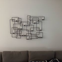 Crate And Barrel Circuit Bronze Metal Wall Candle Holder