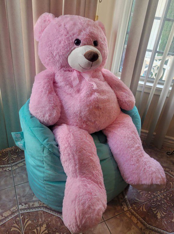 Giant Teddy Bear Stuffed Animal 4 Feet, 51in Big Pink Teddy Bear