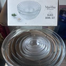 🎅XMAS 🎁GIFTS Martha Stewart Collection New 10 Pzs Glass Bowl Set SALE SALE $45 🎈🎈